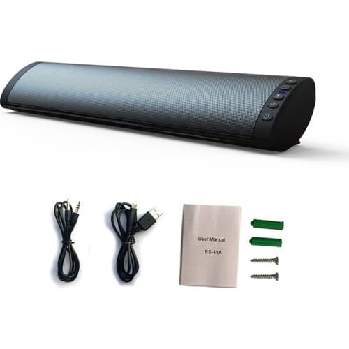 TV Sound Bar TV Companion Support Bluetooth 5.0 Strip Black Matte 10W Double Horn Speaker for Indoor MP3 Notebook MUSIC USB Jack