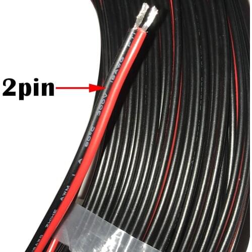 18AWG UL2468 2*0.75mm Extension Cable use for 12v 24v LED Strip Tape String Connect Copper Electr Wire Tinned Copper