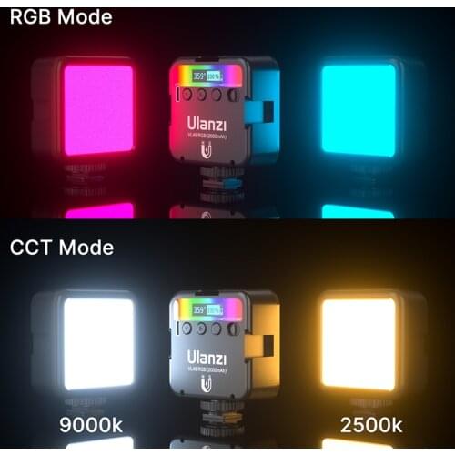Ulanzi VL49 Mini Photographic LightingRGB LED Video Light 2000mAh Portable Pocket Vlog Fill Light Smartphone DSLR SLR Lamp