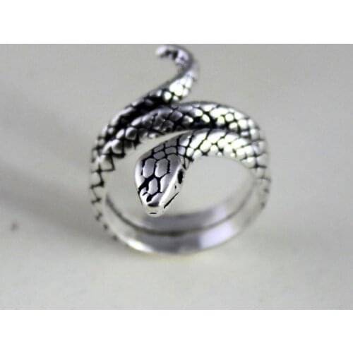Vintage Female Small Snake Animal Ring 100% Real Sterling Silver Wedding Ring Open Thin Engagement Rings For Women