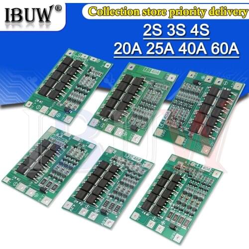 3S 4S 20A 40A 60A Enhance Balance Li-ion Lithium Battery Charger Protection Board 18650 BMS Drill Motor 11.1V 12.6V/14.8V 16.8V