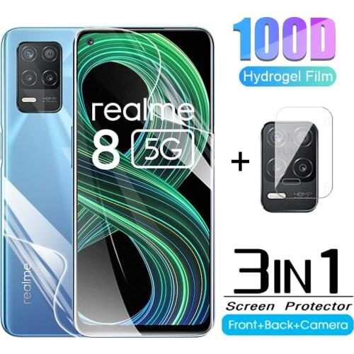 3in1 Front Back Hydrogel Film For Realme 8 5G Camera Lens Protective Film For oppo realme 8 pro Realmy 8 5G Screen HD Soft Film