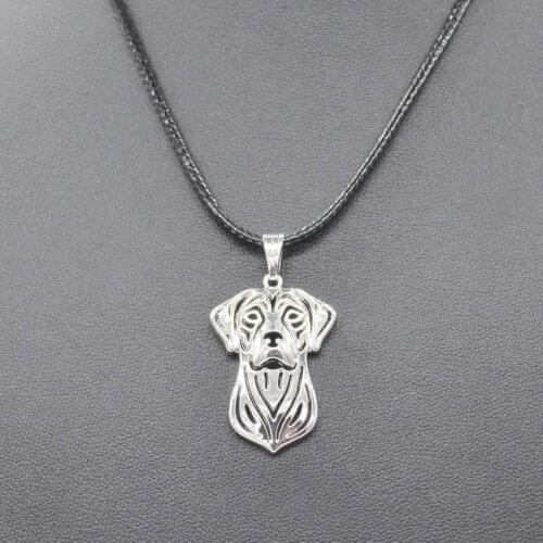 Retail Rope Chain Womens Dog Pendant Necklaces Lovers Alloy Rhodesian Ridgeback Dog Necklaces