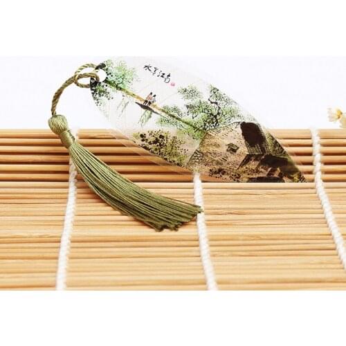 1pcs Ink Jiangnan China Wind Creative Waterfront Veins Bookmarks Ink Paintings Attractions Gifts