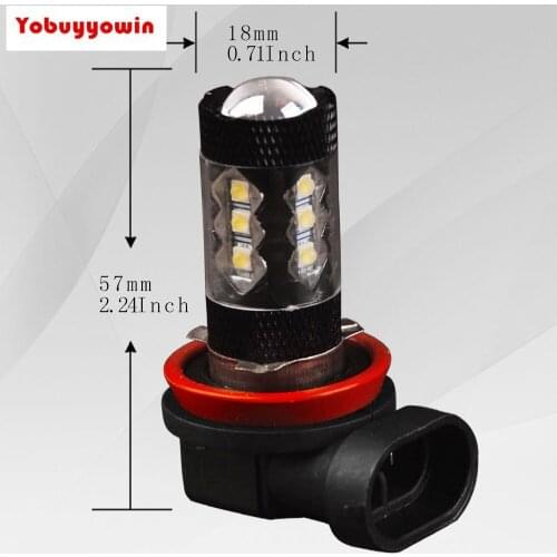 2 X H11 h8 80W Cool White Led High Power Projector Lens Fog Daytime Running Light Car DRL 6000K 8000k