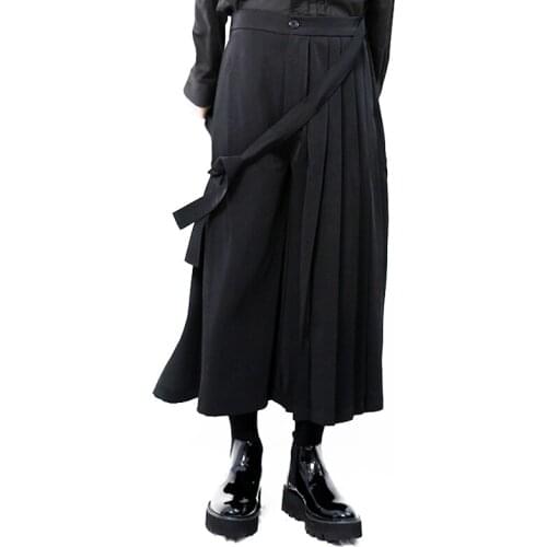 2021 Men Womens clothing GD Hair Stylist Pleated loose Wide Leg Skirt Pants Samurai Pants plus size costumes 27-46