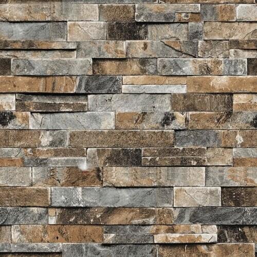 3D Stereoscopic Faux Stone Brick Wall Wallpaper For Walls 3 D Living Room TV Background Vinyl Wallpaper Papier Peint Mural 3D