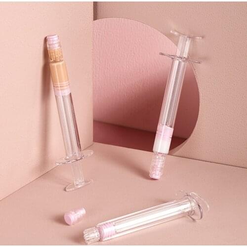4pcs 5ML Syringe Cosmetic Tubes Plastic Transparent Refillable Bottles Makeup Tool Portable Travel Supplies