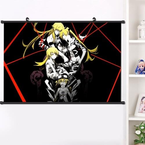 Anime Bakemonogatari Senjougahara Hitagi Hachikuji Mayoi Wall Scroll Mural Poster Wall Hanging Poster Home Decor Gift 40×60cm