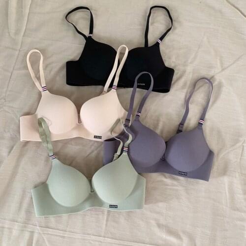 Seamless Lingerie Pure Color Female Underwear Brassiere For Women Sexy Comfortable Deep U Invisible Bra Bandeau Top Bandeau