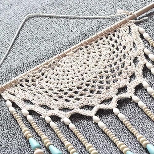 Beads Macrame Woven Wall Hanging Tapestry Handmade Boho Chic Bohemian Home Decor