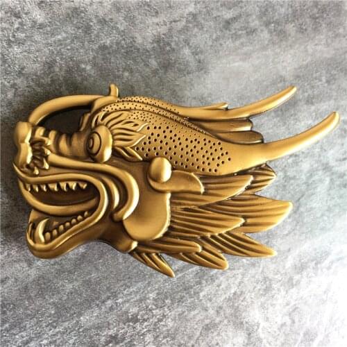 Big Dragon Head Belt Buckle Top Quality Solid Brass Belt Buckle For Leather Men Belt Luxury DIY Accessories Belt Buckle BK0108