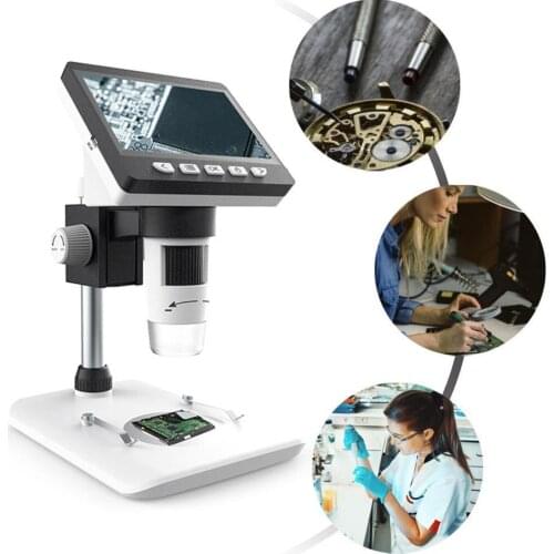 Maxgeek 1000X 4.3" 1080P 8 LEDs usb microscope Digital Electronic Microscope for soldering camera with Battery Digital Magnifier