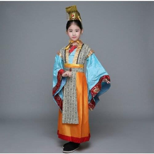 Children Tang Dynasty Costume Male Chinese Hanfu Clothing for Stage Boy Girl Emperor Cosplay Costume Prince Performance Clothing