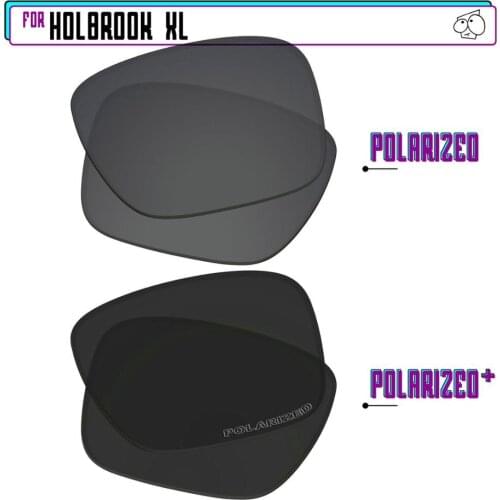 EZReplace Polarized Replacement Lenses for - Oakley Holbrook XL Sunglasses - BlackP Plus-BlackIRP