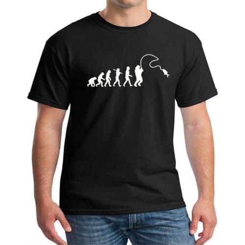 Evolution Fishing Tee Shirt Men Summer Fish Joke Fisherman Carp Print T-Shirts Cotton Short Sleeve Funny Gift T-Shirt Plus Size