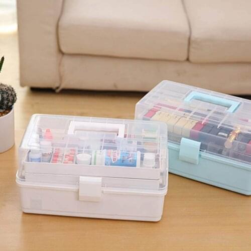 Medicine Box Portable First Aid Kit Storage Box Plastic Multifunctional Family Storage Organizer With Handle Large Capacity #G2