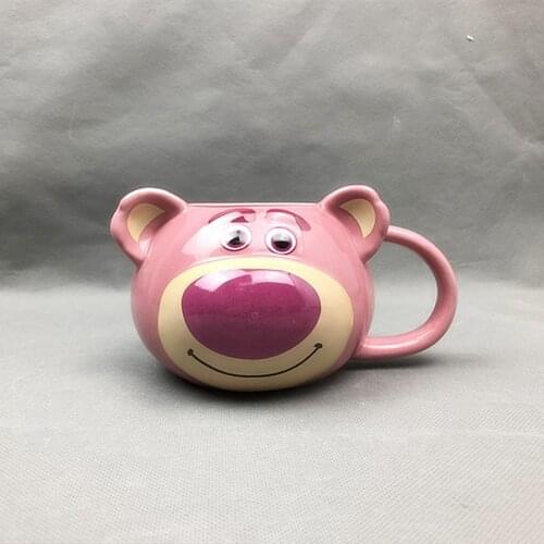 Disney Anime Toy Story Strawberry Bear Lotso Mug Kawaii Room Decoration Cute 3D Lotso Mug Cup 400ML Gifts for Kids