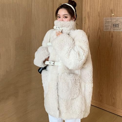 Jacket Women Faux Fur Coat Lamb Wool Womens Winter Cotton Clothes Plus Size Veste Femme