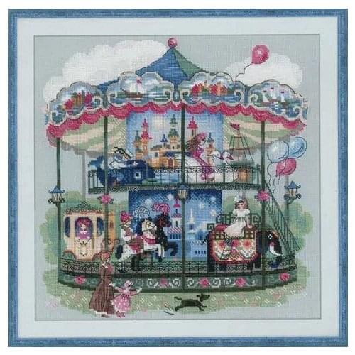 Top Quality Lovely Hot Sell Counted Cross Stitch Kit Carousel Merry Go Round riolis 1458