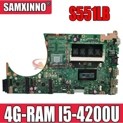 Akemy S551LB Laptop motherboard for ASUS VivoBook S551LA S551LN S551L R553L original mainboard 4G-RAM I5-4200U GM