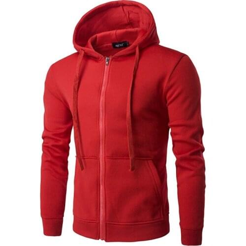 Mens Autumn Winter Outwear Long Sleeve Sweatshirt Hoodie Coat Casual Zipper Jacket Comfortable Versatile Solid Color