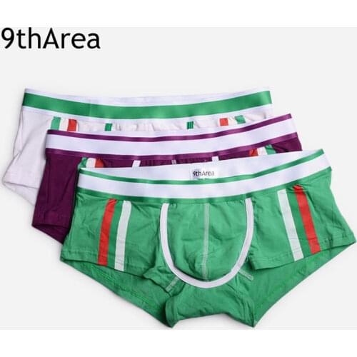 9thArea male underwear mens briefs 3-Pack Bright colorful Lines Cotton fabric Mens underwear men intimo uomo sexy underpants