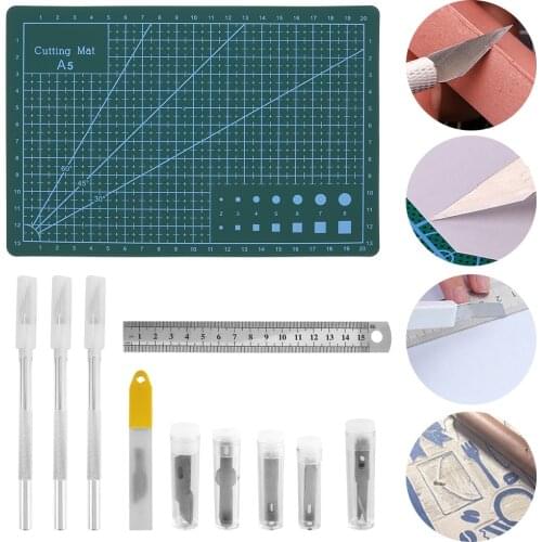 Non-Slip Metal Scalpel Knife Tools Kit Cutter Engraving Craft knives + 60pcs Blades Mobile Phone PCB DIY Repair Hand Tools