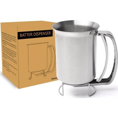 Stainless Steel Batter Dispenser Handheld Baking Flour Paste Funnel Separator Kitchen Home Pancake Pastry Cookie Cakes Tools