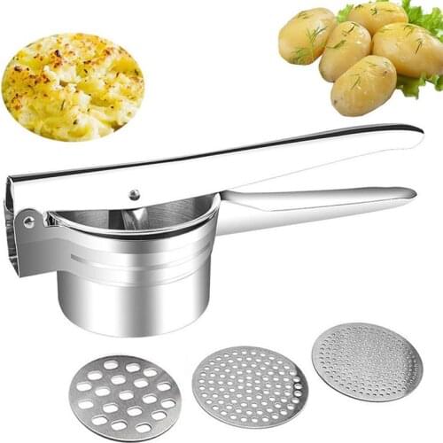 Stainless Steel Potato Ricer Set with 3 Discs Fruit Vegetable Masher Juicer Squeezer Food Press Machine Kitchen Tools