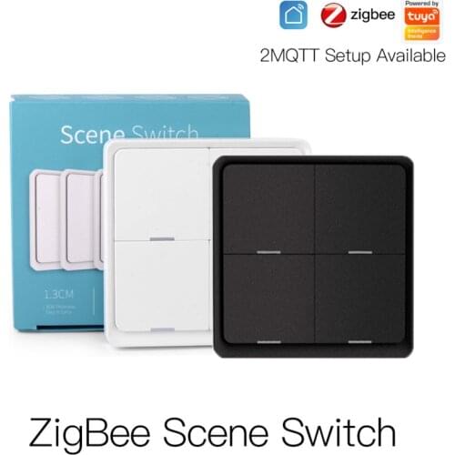 Tuya Smart Switch ZigBee 4 Gang Smart Home Scene Switch Portable Installation Remote Control