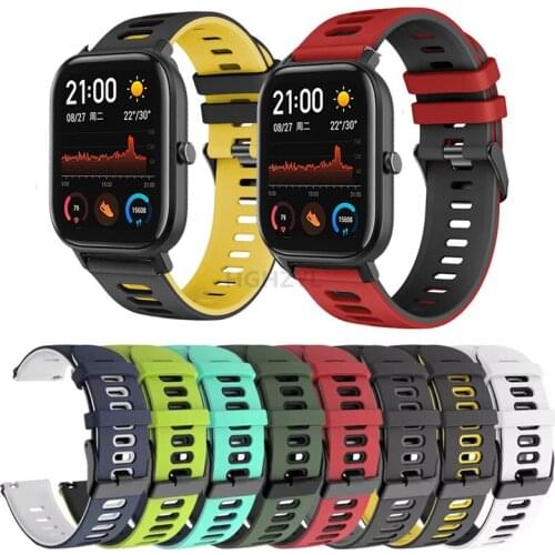 Wrist Strap Silicone Sport Strap For Huami Amazfit Bip S U lite Pop/GTS 2 Smart Watch Replacement Bracelet for Garmin Venu Sq
