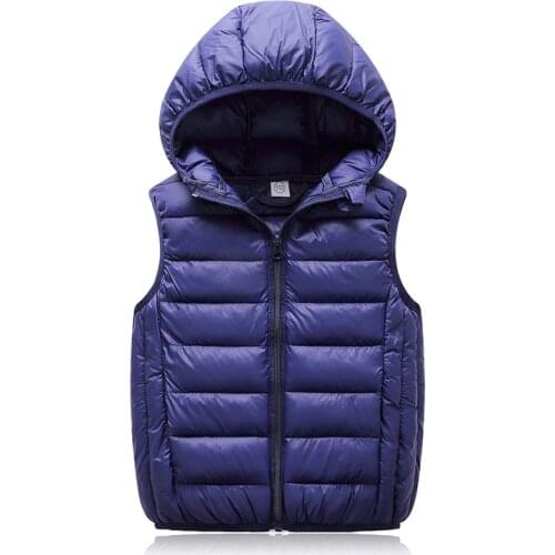 Hooded Kids Waistcoat Vests Children Outerwear Winter Coats Kids Clothes Warm Cotton Baby Boys Girls Vest for Age 4-16 Years Old