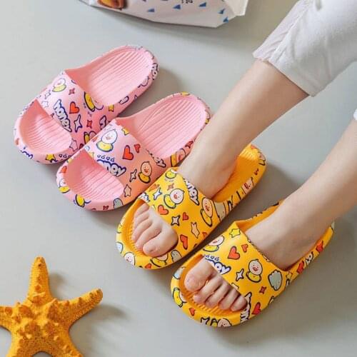 Baby Indoor Non-slip Slippers Home Children Kids Shoes Summer Footwear For Girl Flip Flops Boy Soft Cartoon Print Lightweight