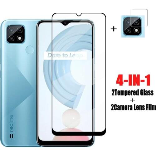 Full Glue Glass For Realme C21 Screen Protector For Realme C21 C11 2021 Tempered Glass Protective Phone Film For Realme C21
