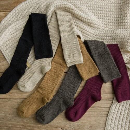 Over Knee Socks Fashion Women Female Sexy wool Stockings Warm Long Boot Knit Thigh-High Gray Khaki Black