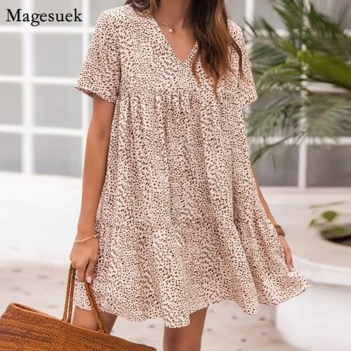 Leopard Printing Sexy Women Dress Summer 2021 Casual Plus Size Chiffon Beach Dresses Mini Party Dresses Female Clothing 15104