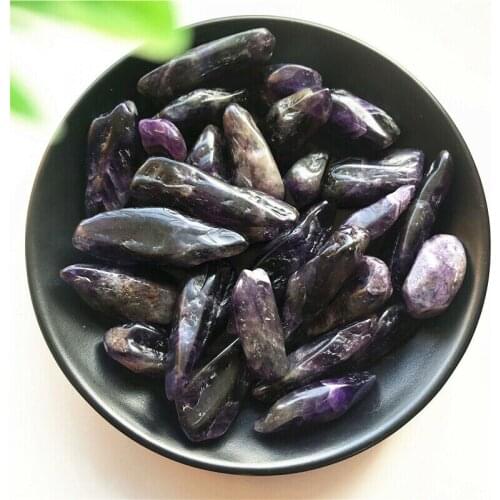 100g 20-50mm Natural Long Dog Tooth Amethyst Stone Crushed Stone Amethyst Fish Tank Natural Stones and Minerals