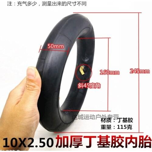 10x2.5 Inner Tube 10 Inch Electric Scooter Inner Tube 10x2.50 Liner with Butyl Rubber Thickened Inner Tube Accessories