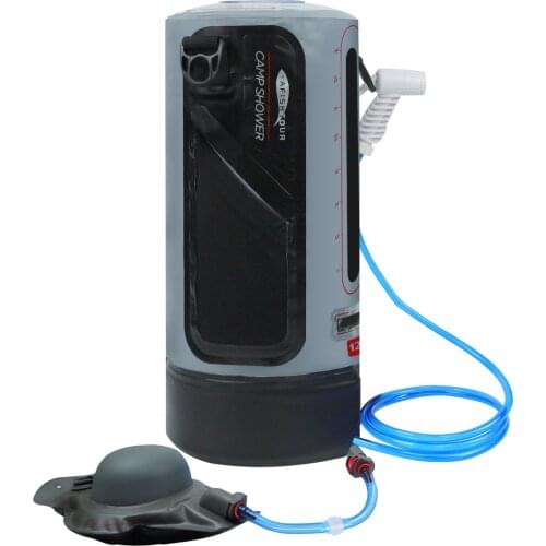 12L Water Bag Solar Heating Portable Foldable Hiking Bath Equipment With Pressure Foot Pump Outdoor Camping Shower