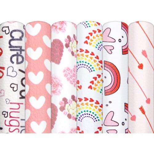 20*34CM valentines day pink series Faux Synthetic Leather Patchwork For Hair Bow Leather Sheets DIY Handmade Materials,1Yc14230