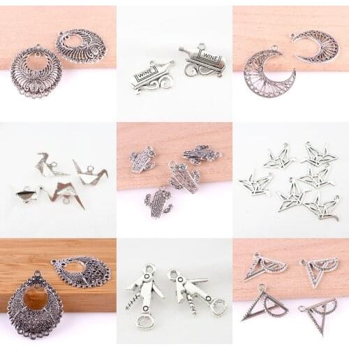 30Pcs/Lot Lucky Thousand Paper Cranes Charms Making Plant Cactus Pendant Diy Women Earrings Necklaces Jewelry Accessories