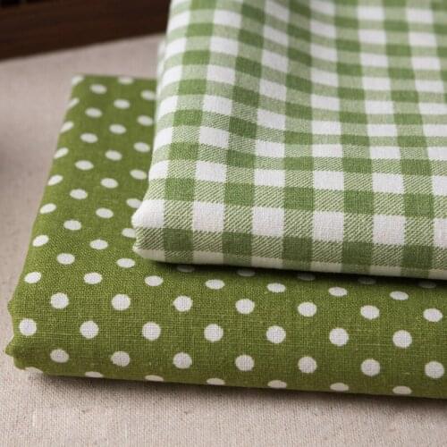 50*150cm Green Linen Linen Plaid Garden Bed Sheet Fabric Tablecloth Curtain Cloth New Product Pillow Sofa Fabric
