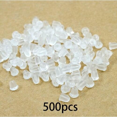 500pcs/lot New Cheap Jewelry Findings Delicate DIY Earrings Jewelry Accessories Bullet Plastic Ear Plugging blocked back