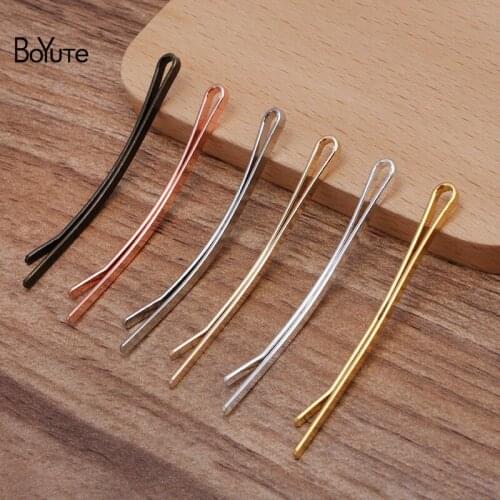 BoYuTe (50 Pieces/Lot) 55*2MM Metal Iron Curved Clips Diy Hair Accessories Handmade Materials Wholesale