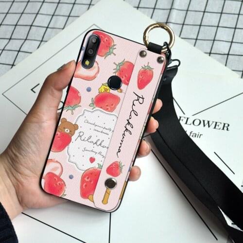 Fruit Soft TPU Wrist Strap Case For Asus Zenfone Max Pro M2 ZB631KL ZB633KL Strawberry Lanyard Cover For Asus 5Z ZE620KL ZS620KL