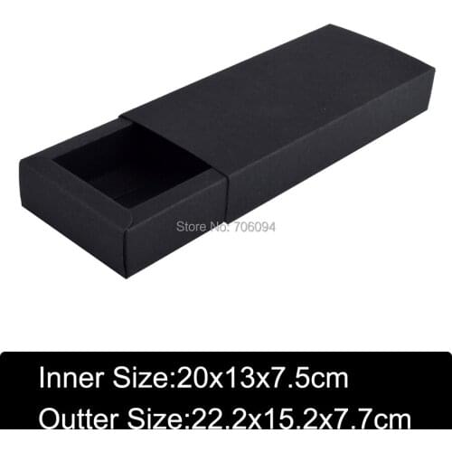 15pcs 22.2x15.2x7.7cm Black drawer paper box handmade Black gift box,Wedding party box,custom box logo