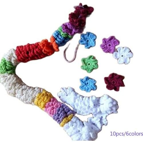 DIY Handmade Flowers cotton lace crochet Patch Iron On Patches Sewing Applique Badges stripe Sticker clothes guipure decor 10pcs