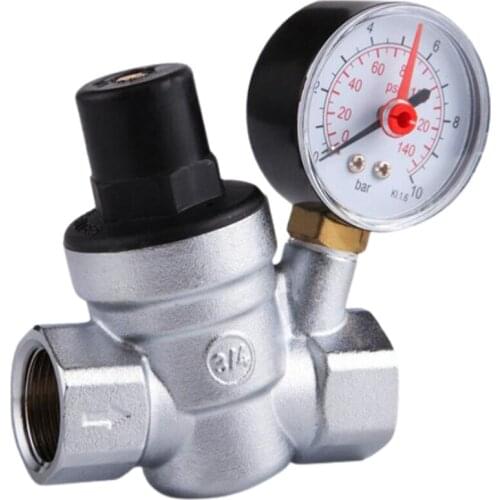 DN20(3/4Inch) Pressure Reducing Valve Water Pressure Regulator With Gauge Pressure