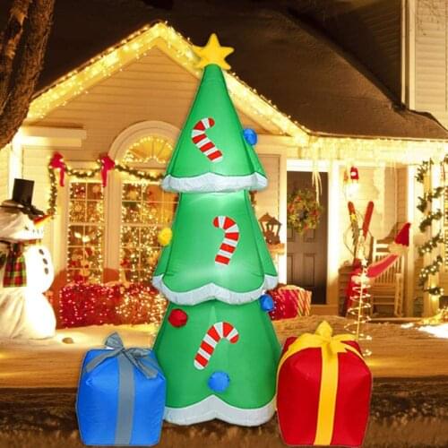 160cm Giant Inflatable Christmas Tree with Gift Boxes Led Lighted Toys Birthday Wedding Christmas Party Props Yard Home Deco